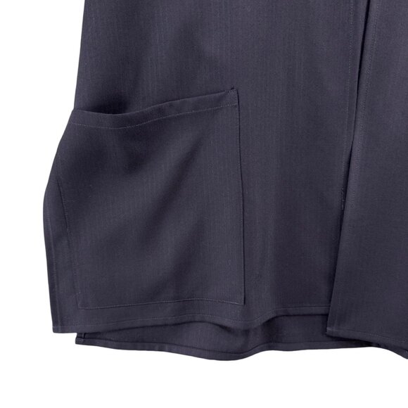 Chic Navy Women's wool open front jacket - Picture 12 of 12